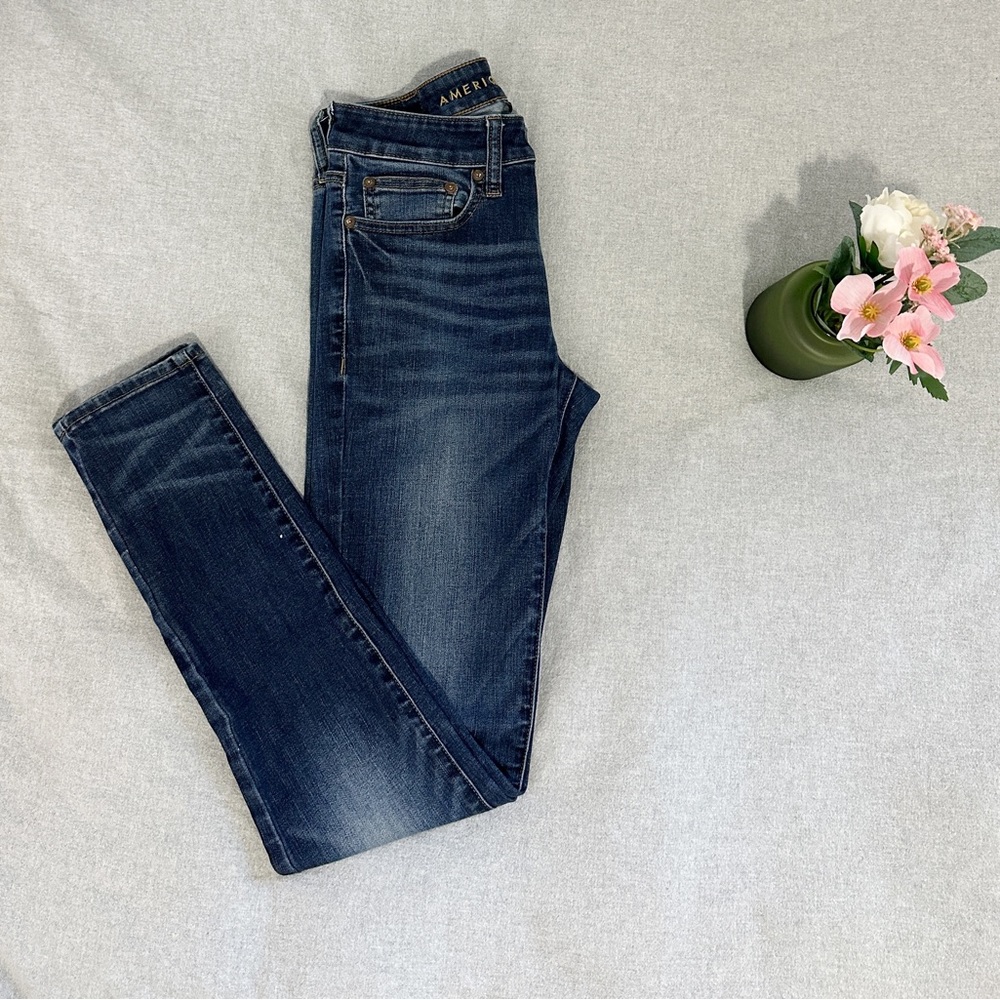 American Eagle Men’s Denim Skinny Jeans Dark Wash in Great Condition 28W, 32L - Picture 3 of 6